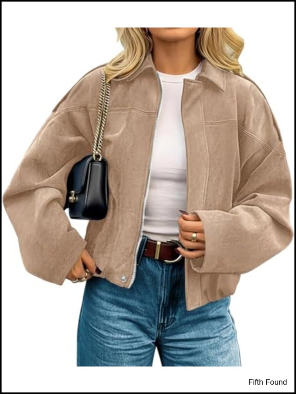 Faux Suede Cropped Open Front Jacket Women's Casual Fall Coat Long Sleeve